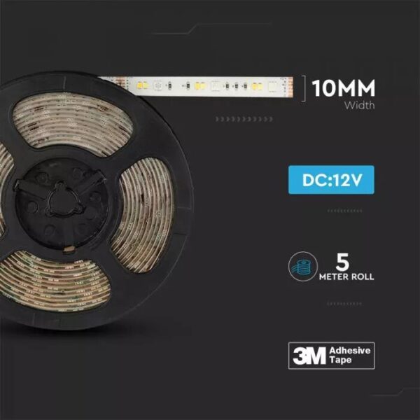 Wi-Fi Σετ 5 μέτρα Ταινίας LED 4W V-TAC IP65 Πολύχρωμη RGB+3000K-6400K Συμβατή Με Amazon Alexa & Google Home – 2628