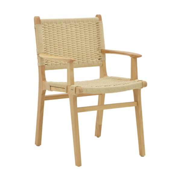 Armchair Olivier pakoworld natural beech wood natural rope 62x60x85cm 263-000006
