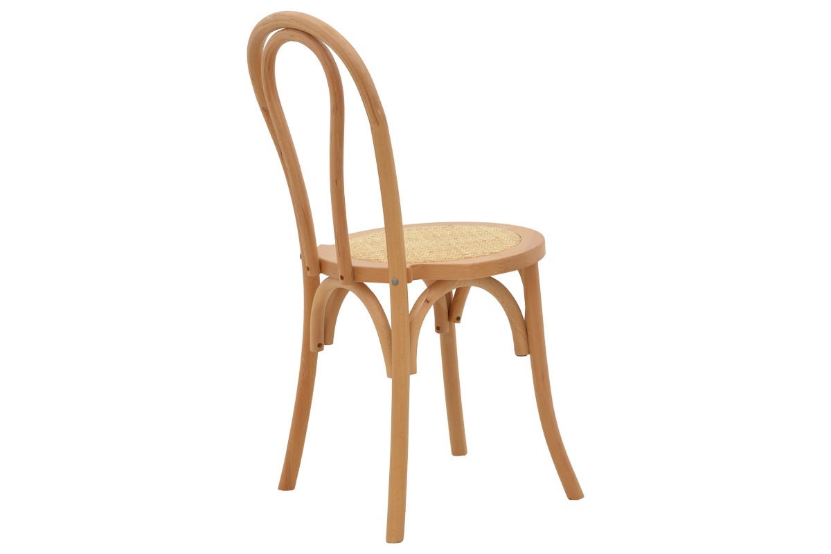 Καρέκλα Azhel pakoworld φυσικό ξύλο οξιάς-έδρα φυσικό rattan 41x50x89εκ 263-000017