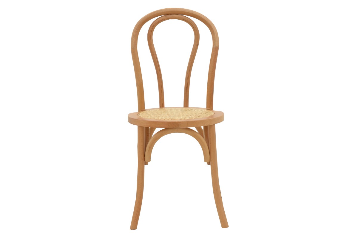 Καρέκλα Azhel pakoworld φυσικό ξύλο οξιάς-έδρα φυσικό rattan 41x50x89εκ 263-000017