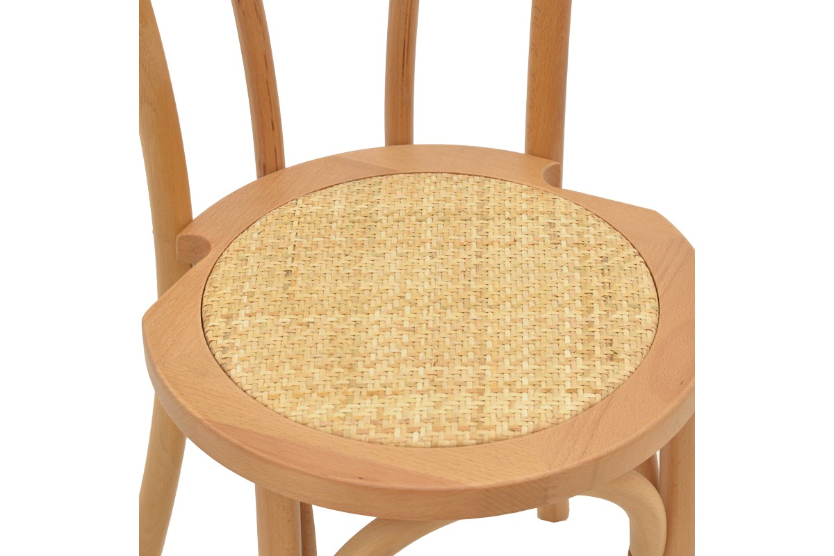 Καρέκλα Azhel pakoworld φυσικό ξύλο οξιάς-έδρα φυσικό rattan 41x50x89εκ 263-000017