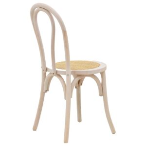 Καρέκλα Azhel pakoworld white wash ξύλο οξιάς-έδρα φυσικό rattan 41x50x89εκ 263-000018