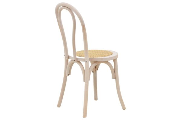 Καρέκλα Azhel pakoworld white wash ξύλο οξιάς-έδρα φυσικό rattan 41x50x89εκ 263-000018