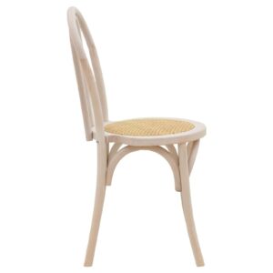 Καρέκλα Azhel pakoworld white wash ξύλο οξιάς-έδρα φυσικό rattan 41x50x89εκ 263-000018