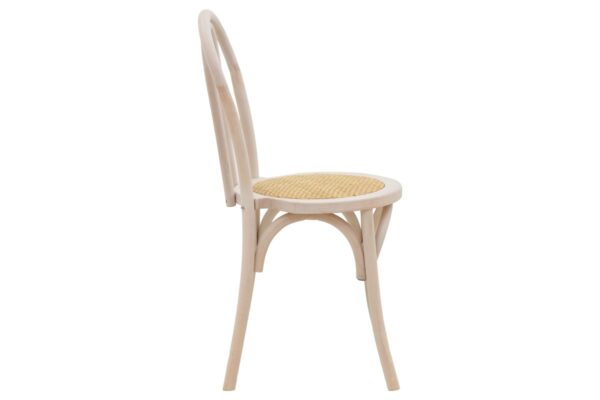 Καρέκλα Azhel pakoworld white wash ξύλο οξιάς-έδρα φυσικό rattan 41x50x89εκ 263-000018