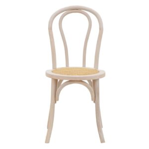 Καρέκλα Azhel pakoworld white wash ξύλο οξιάς-έδρα φυσικό rattan 41x50x89εκ 263-000018