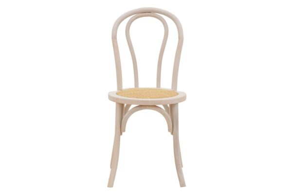 Καρέκλα Azhel pakoworld white wash ξύλο οξιάς-έδρα φυσικό rattan 41x50x89εκ 263-000018