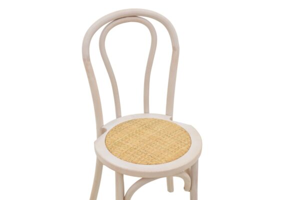 Καρέκλα Azhel pakoworld white wash ξύλο οξιάς-έδρα φυσικό rattan 41x50x89εκ 263-000018