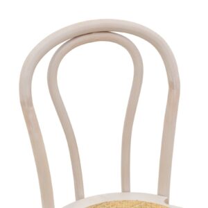 Καρέκλα Azhel pakoworld white wash ξύλο οξιάς-έδρα φυσικό rattan 41x50x89εκ 263-000018