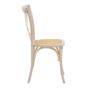 Καρέκλα Dylon pakoworld στοιβαζόμενη white wash ξύλο οξιάς-έδρα φυσικό rattan 48x52x89εκ 263-000021PW