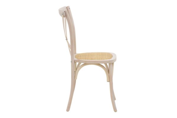 Καρέκλα Dylon pakoworld στοιβαζόμενη white wash ξύλο οξιάς-έδρα φυσικό rattan 48x52x89εκ 263-000021PW