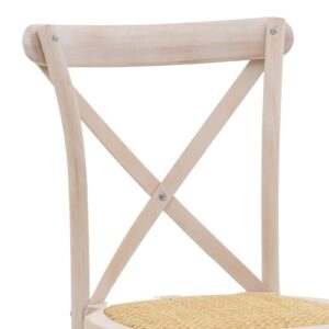 Καρέκλα Dylon pakoworld στοιβαζόμενη white wash ξύλο οξιάς-έδρα φυσικό rattan 48x52x89εκ 263-000021PW