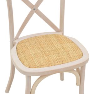 Καρέκλα Dylon pakoworld στοιβαζόμενη white wash ξύλο οξιάς-έδρα φυσικό rattan 48x52x89εκ 263-000021PW