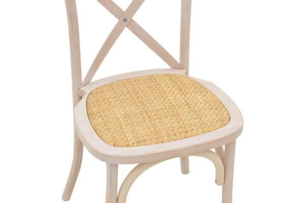 Καρέκλα Dylon pakoworld στοιβαζόμενη white wash ξύλο οξιάς-έδρα φυσικό rattan 48x52x89εκ 263-000021PW
