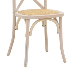 Καρέκλα Dylon pakoworld στοιβαζόμενη white wash ξύλο οξιάς-έδρα φυσικό rattan 48x52x89εκ 263-000021PW