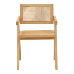 Πολυθρόνα Kalen pakoworld φυσικό rubberwood 52x59x79εκ 263-000022