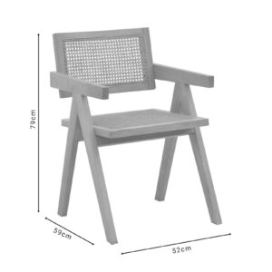 Πολυθρόνα Kalen pakoworld φυσικό rubberwood 52x59x79εκ 263-000022