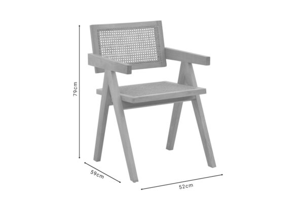 Πολυθρόνα Kalen pakoworld φυσικό rubberwood 52x59x79εκ 263-000022