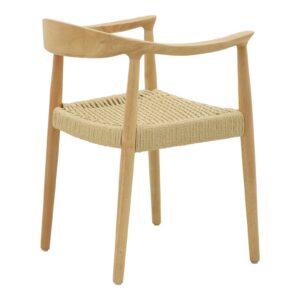 Πολυθρόνα Juvan pakoworld φυσικό rubberwood 64x53x77εκ 263-000024