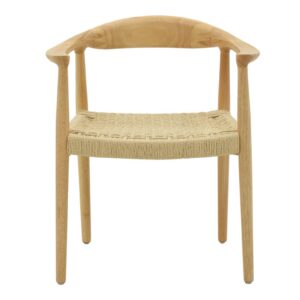 Πολυθρόνα Juvan pakoworld φυσικό rubberwood 64x53x77εκ 263-000024
