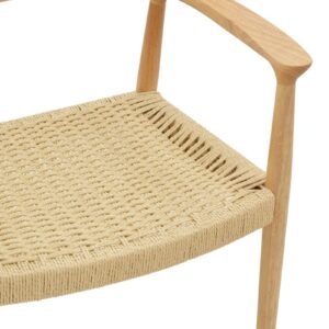 Πολυθρόνα Juvan pakoworld φυσικό rubberwood 64x53x77εκ 263-000024