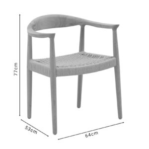 Πολυθρόνα Juvan pakoworld φυσικό rubberwood 64x53x77εκ 263-000024