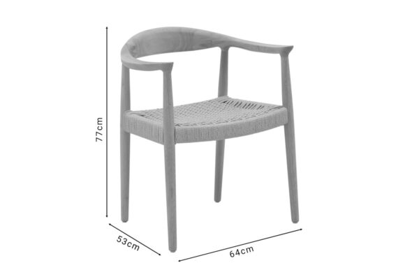 Πολυθρόνα Juvan pakoworld φυσικό rubberwood 64x53x77εκ 263-000024