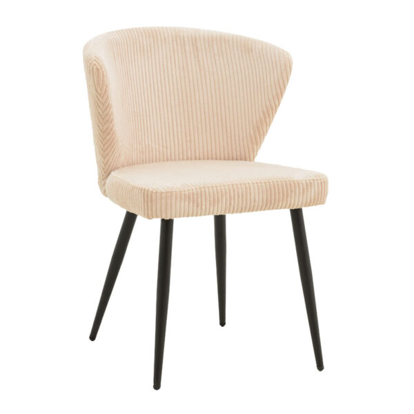 Chair Mattia pakoworld fabric ivory-black metal leg 55x53x80cm 264-000004