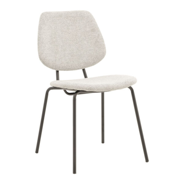 Chair Pietro pakoworld fabric light grey-black leg 50x53x83cm 264-000006