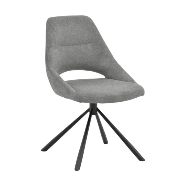 Chair Luciano pakoworld fabric grey-black metal leg 52x58x86cm 264-000012
