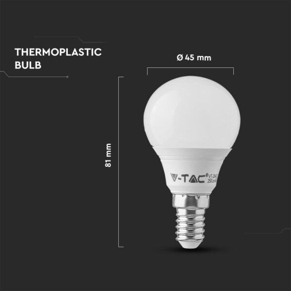 LED Λάμπα E14 P45 4.5W V-TAC Samsung Chip High Lumen Θερμό Λευκό 3000K – 264