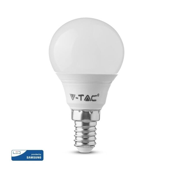 LED Λάμπα E14 P45 4.5W V-TAC Samsung Chip High Lumen Φυσικό Λευκό 4000K - 265