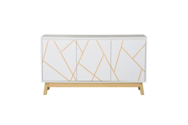 Μπουφές Aria pakoworld λευκό-φυσικό 120x35x67 εκ 265-000003