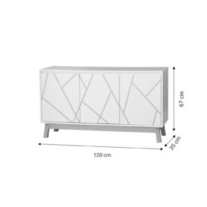 Μπουφές Aria pakoworld λευκό-φυσικό 120x35x67 εκ 265-000003
