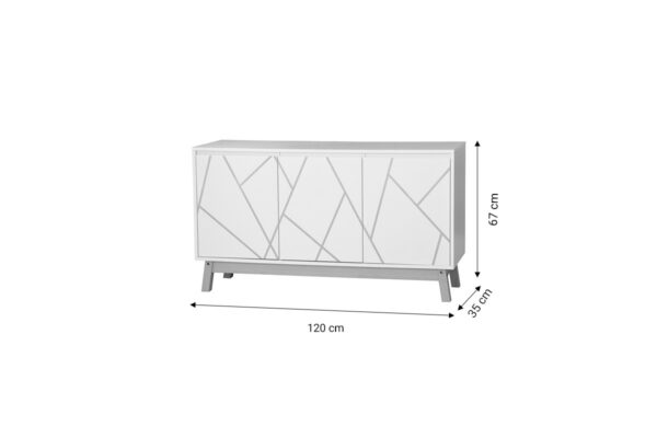 Μπουφές Aria pakoworld λευκό-φυσικό 120x35x67 εκ 265-000003