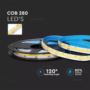 LED Ταινία 10W 24V COB V-TAC 800lm/m Ψυχρό 6400K 5 Μέτρα – 212654