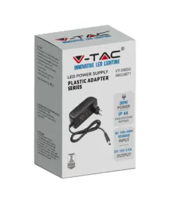 Τροφοδοτικό για LED 30W 12V IP44 Πλαστικό V-TAC – 2671