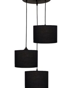 ΗΚ-03 PENDEL 3L ΜΑΥΡΟ-BL / ΜΑΥΡΟ-ΒL Μοντέρνο φωτιστικό 3φωτο κύλινδρος Heronia – 14-0150
