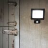 IDEAL LUX Προβολέας Τοίχου FLOOD LED 20W 4000K IP65 Αισθητήρα Κίνησης και Χρονοδιακόπτη Μαύρου Χρώματος – 269092
