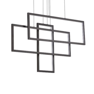 IDEAL LUX Κρεμαστό Φωτιστικό FRAME LED 93W 3000K Μαύρου Χρώματος – 269382