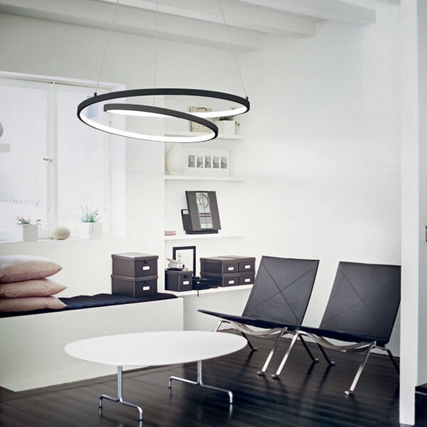 IDEAL LUX Κρεμαστό Φωτιστικό OZ SP LED 48W 3000K Μαύρου Χρώματος – 304557