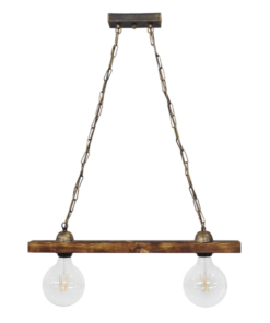 Ράγα μοντέρνο φωτιστικό E27  2L Αλυσίδα Ξύλο Heronia – 30-0065