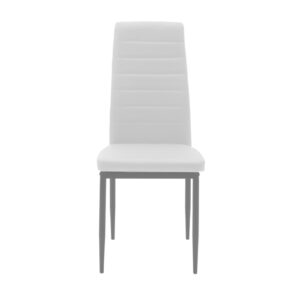 Καρέκλα Parker pakoworld μέταλλο-PU λευκό-γκρι πόδι 42x48x98εκ 270-000001
