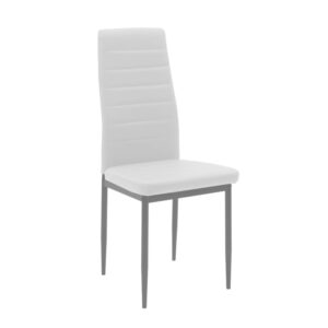 Καρέκλα Parker pakoworld μέταλλο-PU λευκό-γκρι πόδι 42x48x98εκ 270-000001