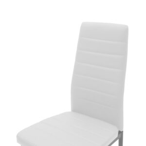 Καρέκλα Parker pakoworld μέταλλο-PU λευκό-γκρι πόδι 42x48x98εκ 270-000001