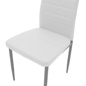 Καρέκλα Parker pakoworld μέταλλο-PU λευκό-γκρι πόδι 42x48x98εκ 270-000001