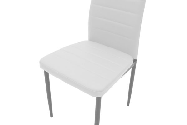 Καρέκλα Parker pakoworld μέταλλο-PU λευκό-γκρι πόδι 42x48x98εκ 270-000001