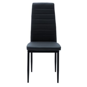 Καρέκλα Parker pakoworld PU ανθρακί-μαύρο πόδι 42x48x98εκ 270-000002