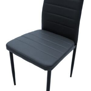 Καρέκλα Parker pakoworld PU ανθρακί-μαύρο πόδι 42x48x98εκ 270-000002