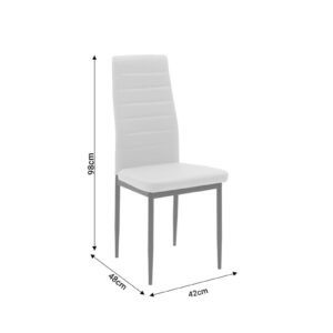 Καρέκλα Parker pakoworld PU ανθρακί-μαύρο πόδι 42x48x98εκ 270-000002